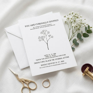 Invitation Fête sur mesure avec décoration élégante