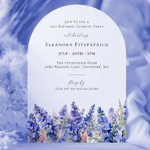 Invitation FÊTE SURPRISE 21 Anniversaire Juillet Fleur de nai