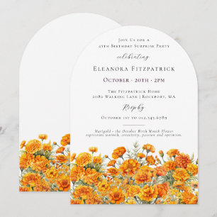 Invitation FÊTE SURPRISE 45 ans Marigold octobre Fleur de nai
