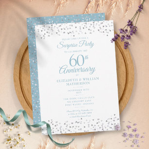 Invitation Fête surprise 60 ans Anniversaire Cœurs d'amour