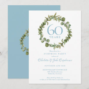 Invitation Fête surprise 60 ans Anniversaire Diamant Verdure