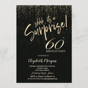 Invitation Fête surprise 60 ans en Or festif