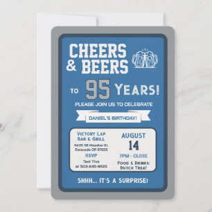 Invitation Fête surprise au bar sportif : 95 ans à boire !