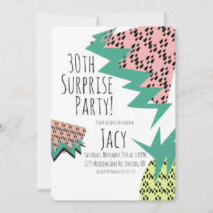 Invitation Fête surprise géométrique pastèque ananas