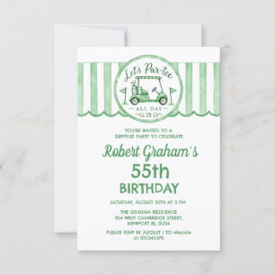 Invitation Fête surprise pas chère pour 55 ans thème golf