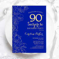 Fête surprise pour 90 ans bleu royal or