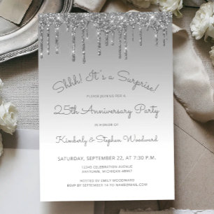 Invitation Fête surprise pour les 25 ans de mariage avec pail