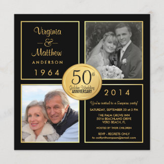Invitation Fête surprise pour les 50 ans de mariage