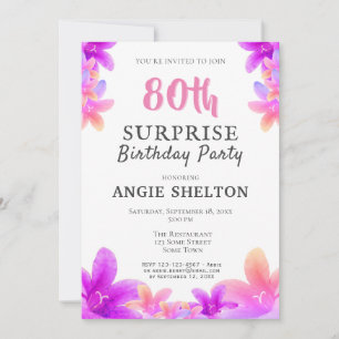 Invitation Fête surprise pour les 80 ans de Campanules Floral