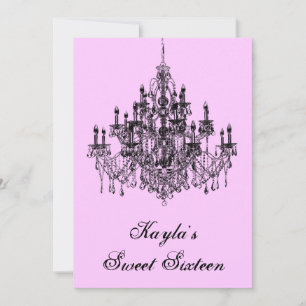 Invitation Fête Sweet 16 lustre rose