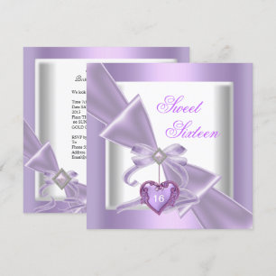 Invitation Fête Sweet 16  Sweet Sixteen Lilas Blanc 2