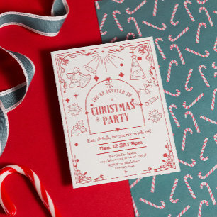 Invitation fête tarot moderne noël