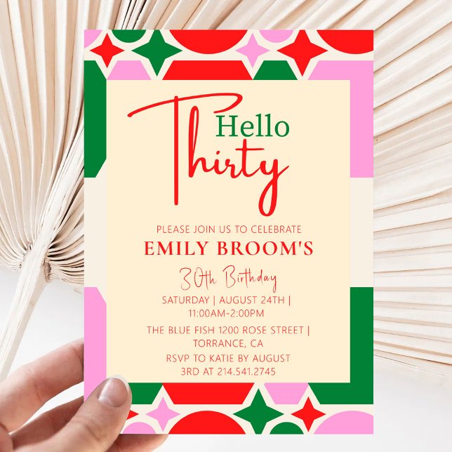 Invitation Fête vintage du 30e anniversaire (Créateur téléchargé)