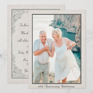 Invitation Fête vintage du 60e anniversaire