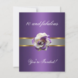Invitation Fête Violette Fleur Blanche Fabuleuse 4