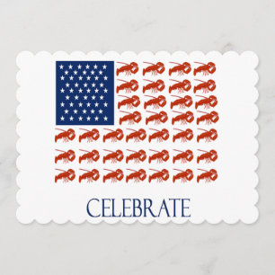 Invitation Fêter le homard du drapeau américain
