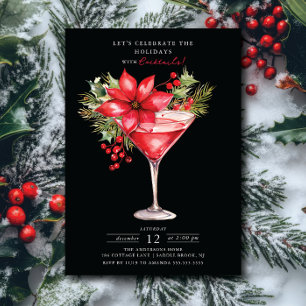 Invitation Fêter les fêtes Noël Cocktail Party