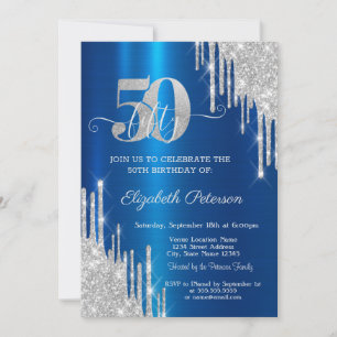 Invitation Fêtes d'anniversaire de 50 ans avec des gouttes de