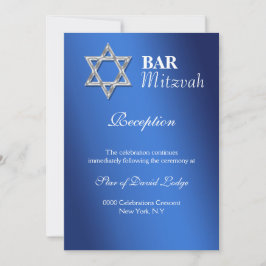 Invitation Fêtes de la mitzvah Bleue argentée RÉCEPTION