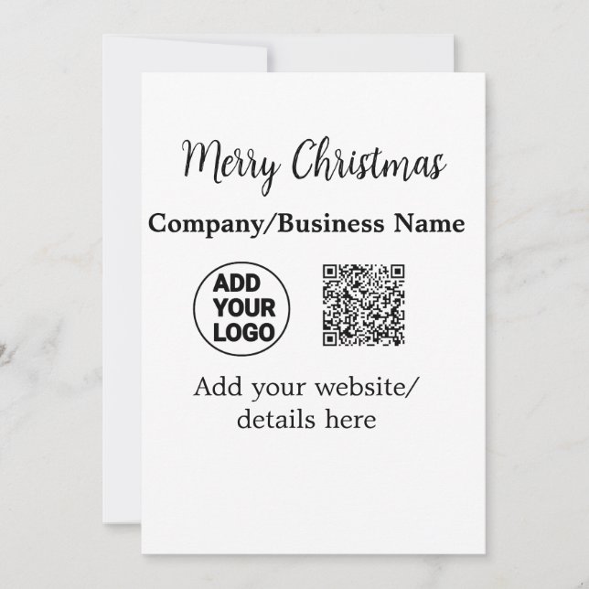Invitation Fêtes de Noël ajouter logo entreprise nom q r code (Devant)