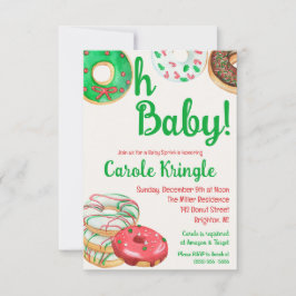Invitation Fêtes de Noël Donut Bébé Sprinkel, Douche