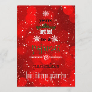 Invitation Fêtes de Noël Pajamas et Pancakes