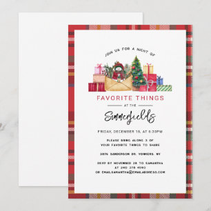 Invitation Fêtes de Noël Plaid Favorite Things Party