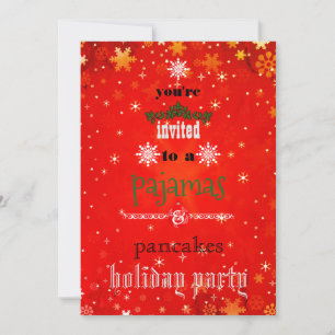 Invitation Fêtes de Noël Pyjamas & Pancakes Fête de famille
