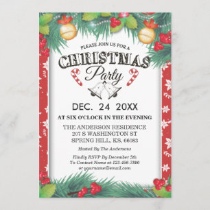 Invitation Fêtes de saison Famille Réunion Fête de Noël