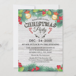 Invitation Fêtes de saison Famille Réunion Fête de Noël