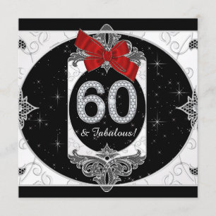 Invitation Fêtes des femmes rouges et noires 60e anniversaire