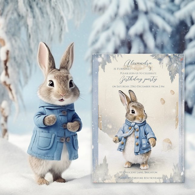 Invitation Fêtes d'hiver de Peter Rabbit Anniversaire (Créateur téléchargé)