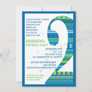 Invitation Fêtes Numéro 2 Deuxième fête d'anniversaire