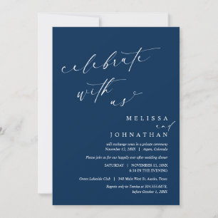 Invitation Fêtez avec les jeunes mariés, Mariage Elopement