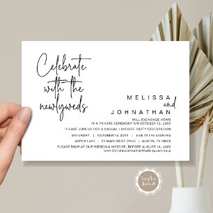 Invitation Fêtez avec les jeunes mariés, Mariage Elopement In
