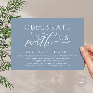 Invitation Fêtez avec nous, Mariage Elopement Dinner Party