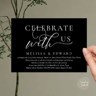 Invitation Fêtez avec nous, Mariage Elopement Dinner Party