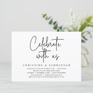 Invitation Fêtez avec nous, Mariage Elopement Party
