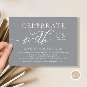 Invitation Fêtez avec nous, Mariage Elopement Party