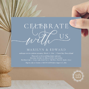 Invitation Fêtez avec nous, Mariage Elopement Party