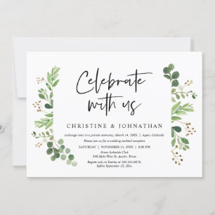 Invitation Fêtez avec nous, Mariage Elopement Party