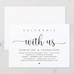 Invitation Fêtez avec nous, Mariage Elopement Party