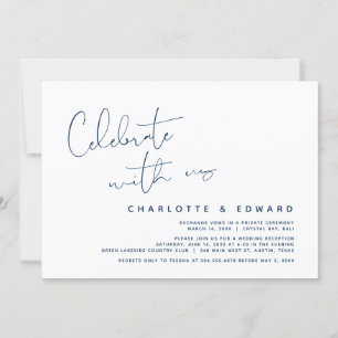 Invitation Fêtez avec nous, Mariage Elopement Party