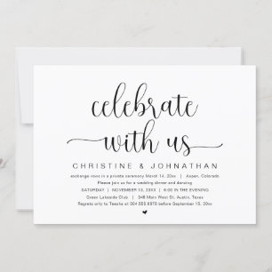 Invitation Fêtez avec nous, Mariage Elopement Party Invitat
