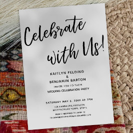 Invitation "Fêtez avec nous !" Mariage moderne décontracté