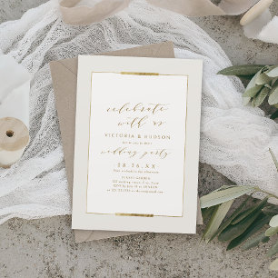 Invitation Fêtez Avec Nous ! Mariage simple d'élégance encadr