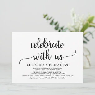 Invitation Fêtez avec nous, Modern Rustic Elopement Invitat