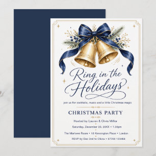 Invitation Fêtez les Fêtes de Noël avec un thème Nuit Or