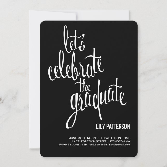 Invitation Fêtez l'invitation du Graduate Graduate Party (Devant)