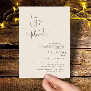 Invitation Fêtons, Dîner de Mariage en Intime